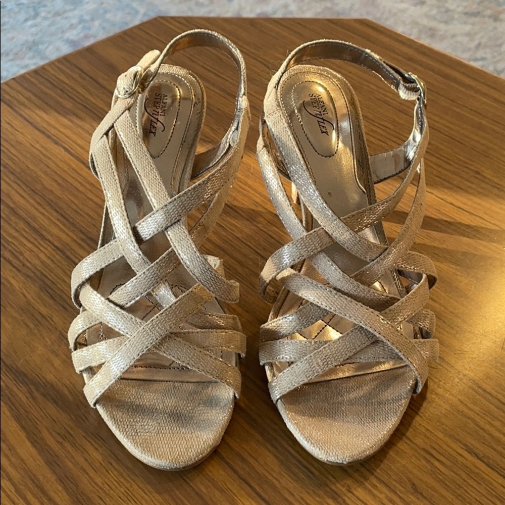 Alfani Shimmery Tan Heels